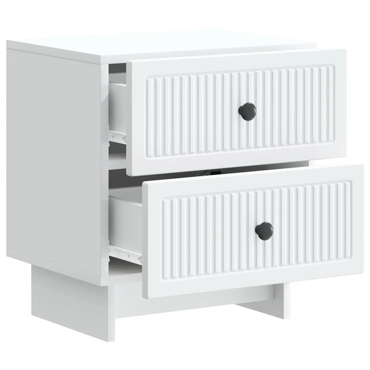 Bedside Cabinet Vintage Modern White Compact 43 x 34.5 x 47.5 cm Storage Nightstand Table