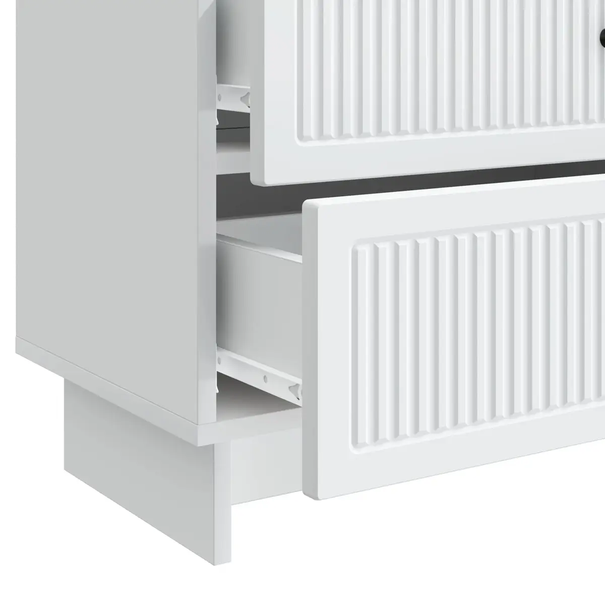 Bedside Table Vintage Modern Storage White 62 x 34.5 x 47.5 cm