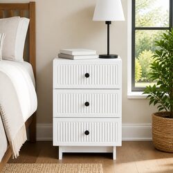 Engineered Wood Bedside Cabinet White 43x41x66.5cm