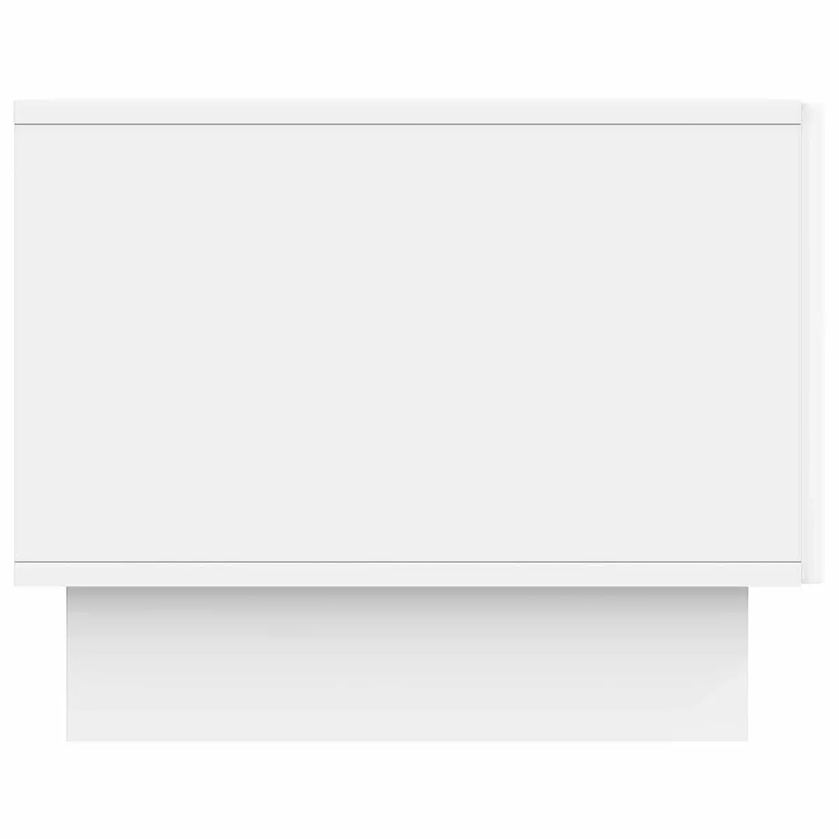 Coffee Table with Drawer Modern White Stripe Border 49 x 50 x 40 cm