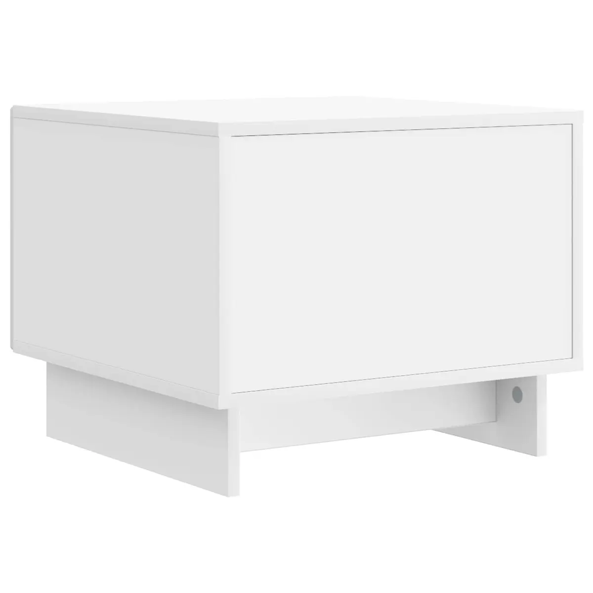 Coffee Table with Drawer Modern White Stripe Border 49 x 50 x 40 cm