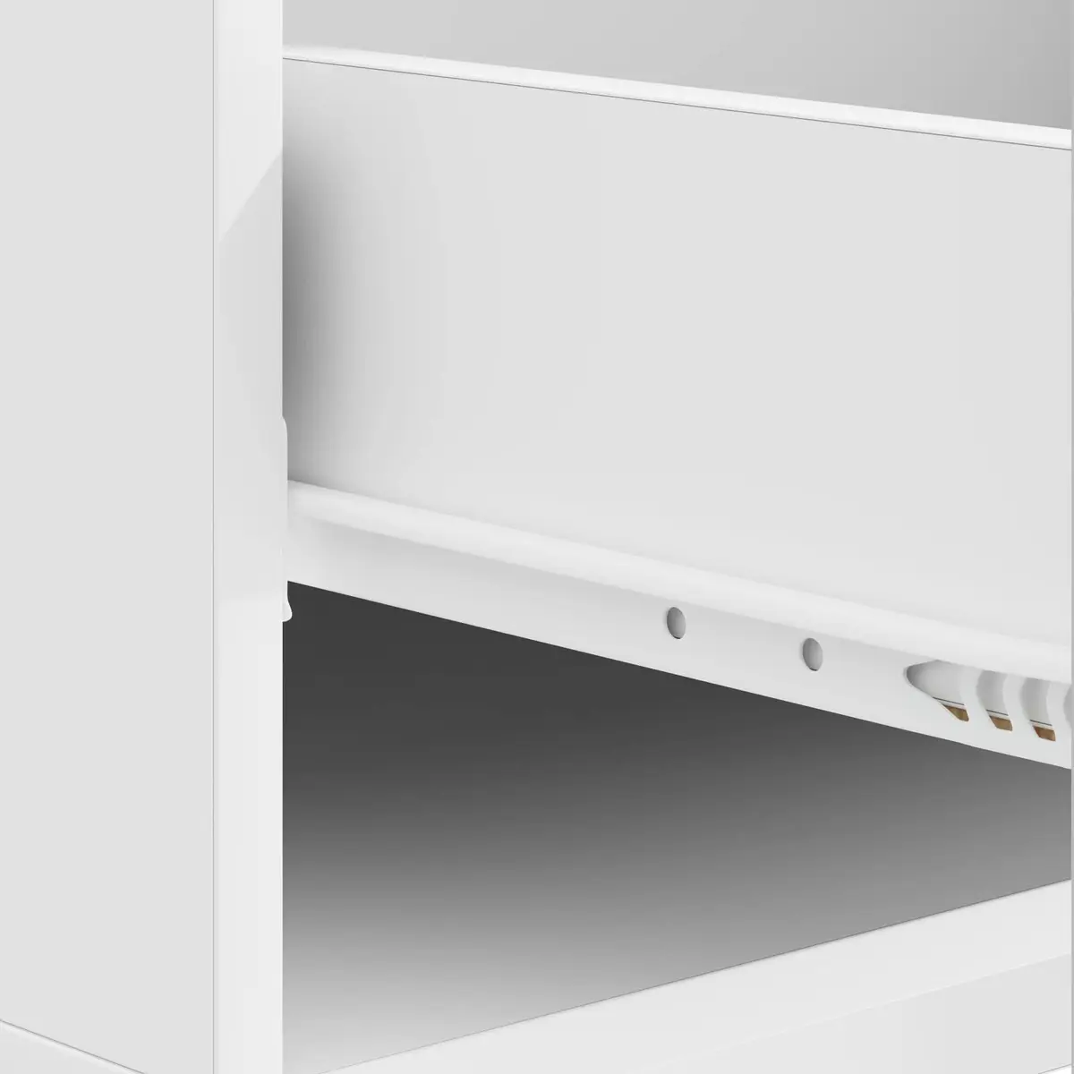 Coffee Table with Drawer Modern White Stripe Border 49 x 50 x 40 cm