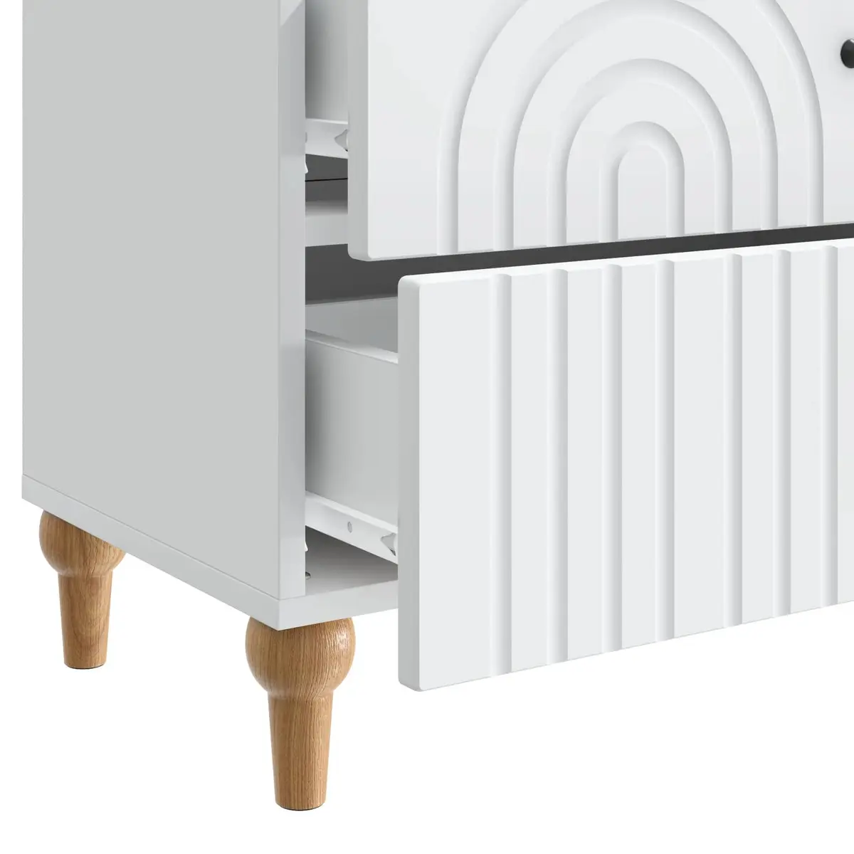 Bedside Cabinet Modern Storage Table Compact 62 x 34.5 x 48 cm White