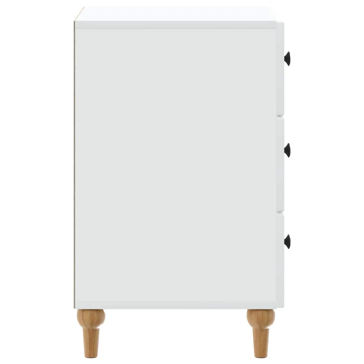 Bedside Table Engineered Wood Compact White Nightstand with Smooth-Gliding Drawers