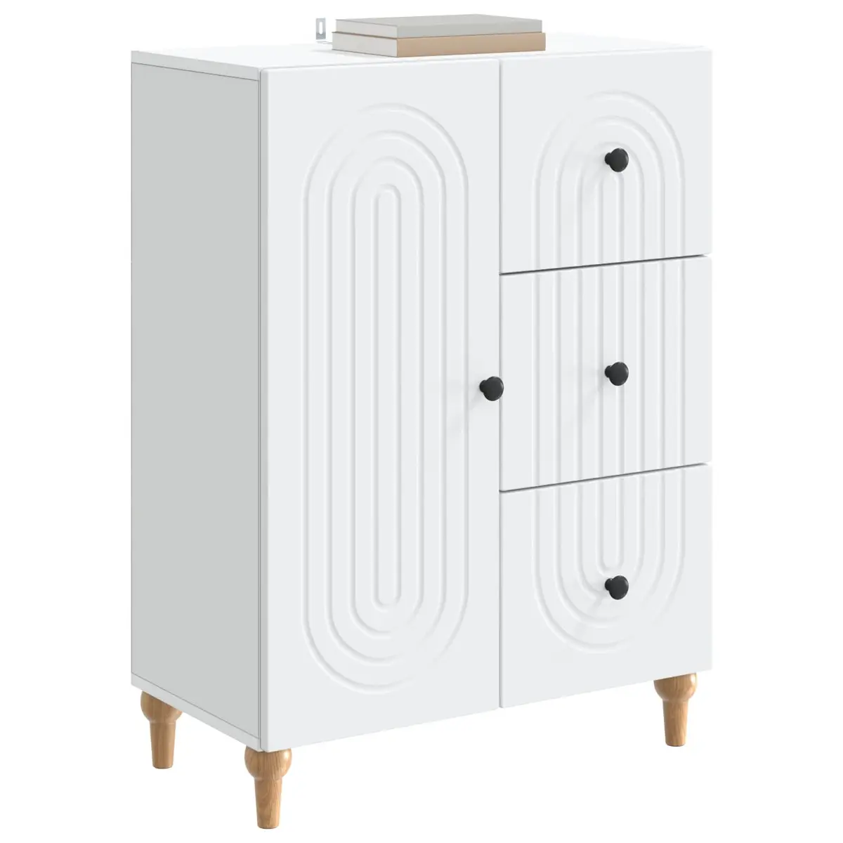 Sideboard Storage Cabinet Modern Engineered Wood 66 x 34.5 x 90 cm White