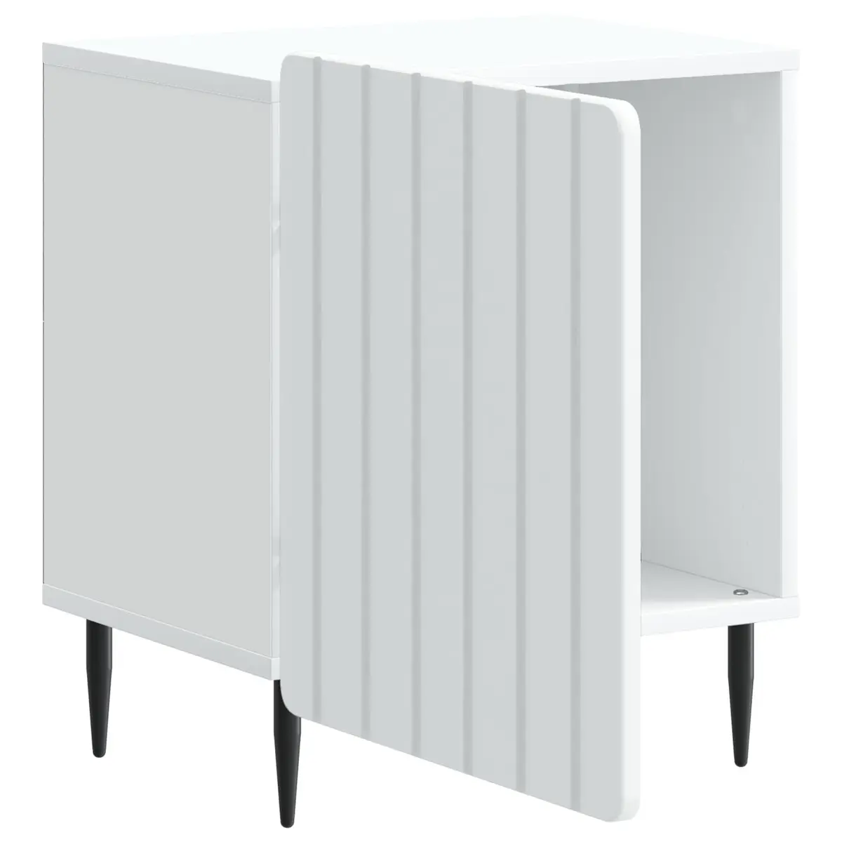 Bedside Cabinet White 43 x 34.5 x 52 cm Engineered Wood Nightstand Storage