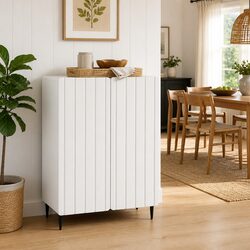 Engineered Wood Sideboard 66 x 34.5 x 92 cm in White