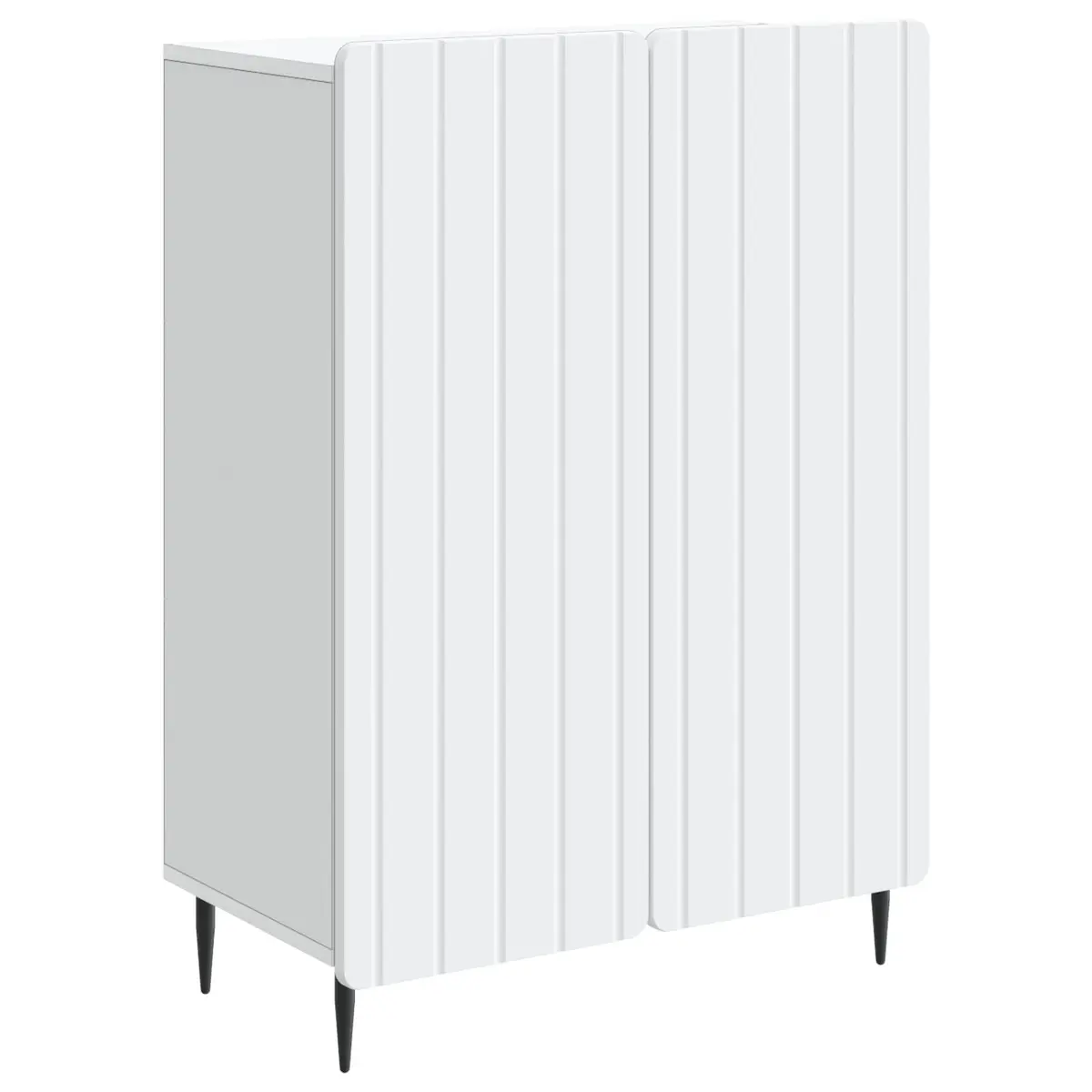 White Sideboard Engineered Wood Storage Cabinet Modern 66 x 34.5 x 92 cm
