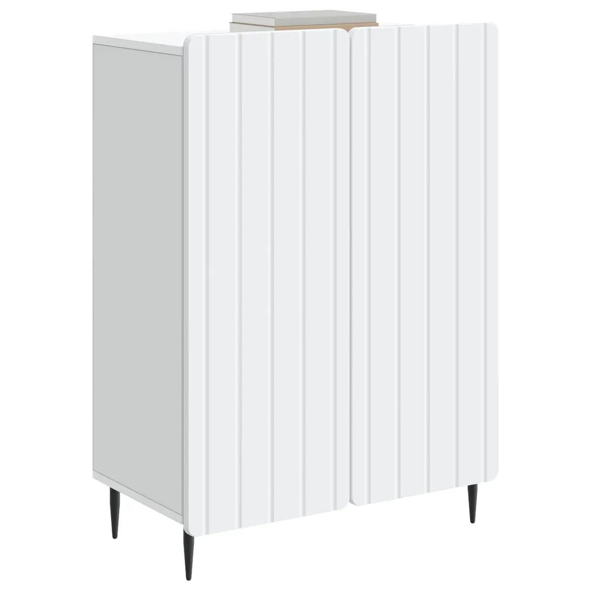 White Sideboard Engineered Wood Storage Cabinet Modern 66 x 34.5 x 92 cm