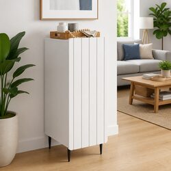 Functional White Storage Sideboard for Living Areas