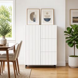 White Storage Sideboard with Adjustable Compartments
