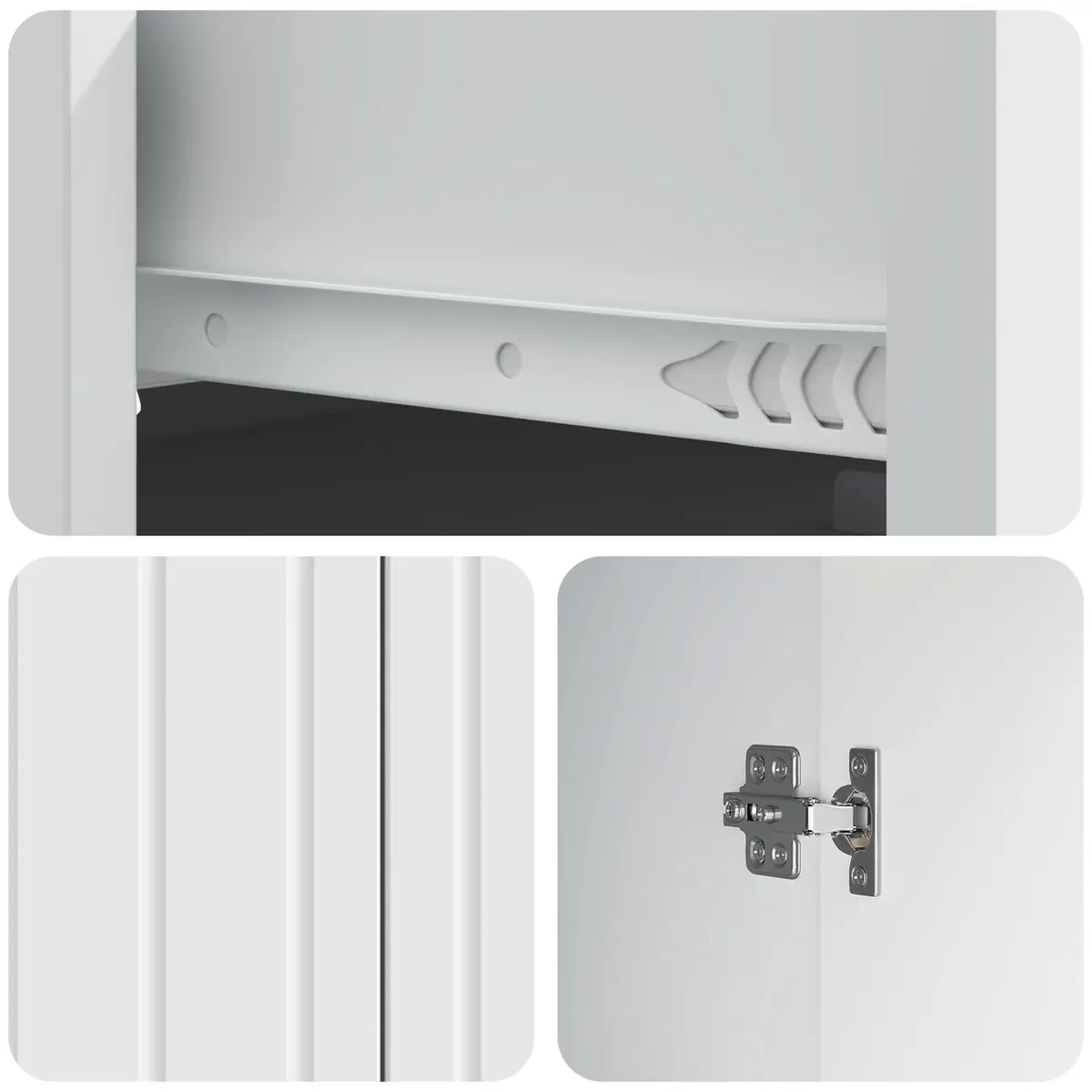 Sideboard Modern Storage Cabinet White Engineered Wood