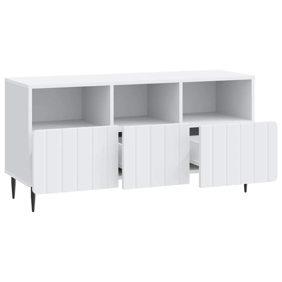 TV Cabinet Storage Unit with Drawer Engineered Wood White