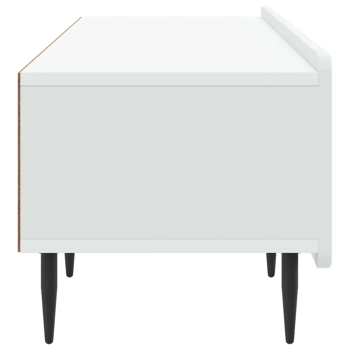 TV Cabinet Modern Storage Unit with Drawer White Engineered Wood 147 x 34.5 x 32 cm