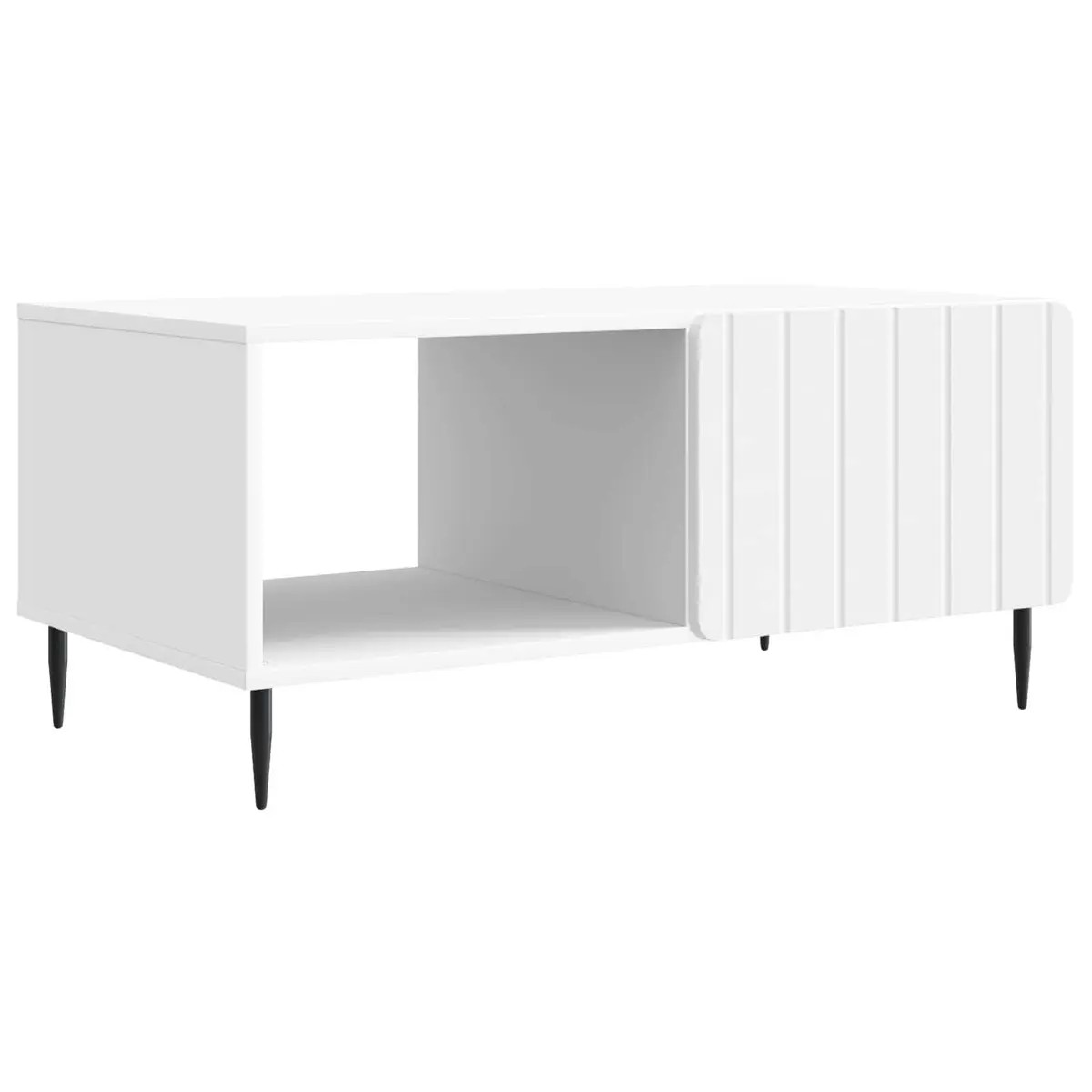 Coffee Table Modern Rectangular Spacious White