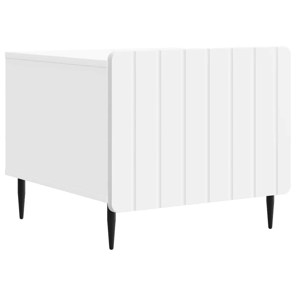 Coffee Table with Drawer White Engineered Wood Modern Dual-Level Living Room