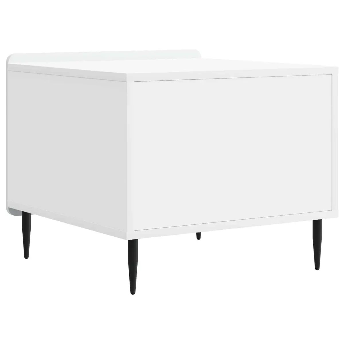 Coffee Table with Drawer White Engineered Wood Modern Dual-Level Living Room