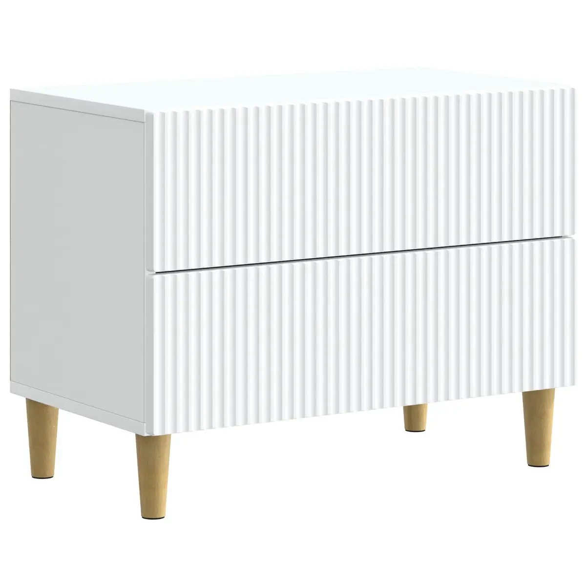 Bedside Table Engineered Wood Compact Storage 62x34.5x48cm White