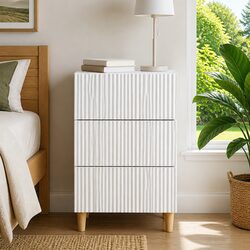 Engineered Wood Bedside Table White 43 x 41 x 66.5 cm