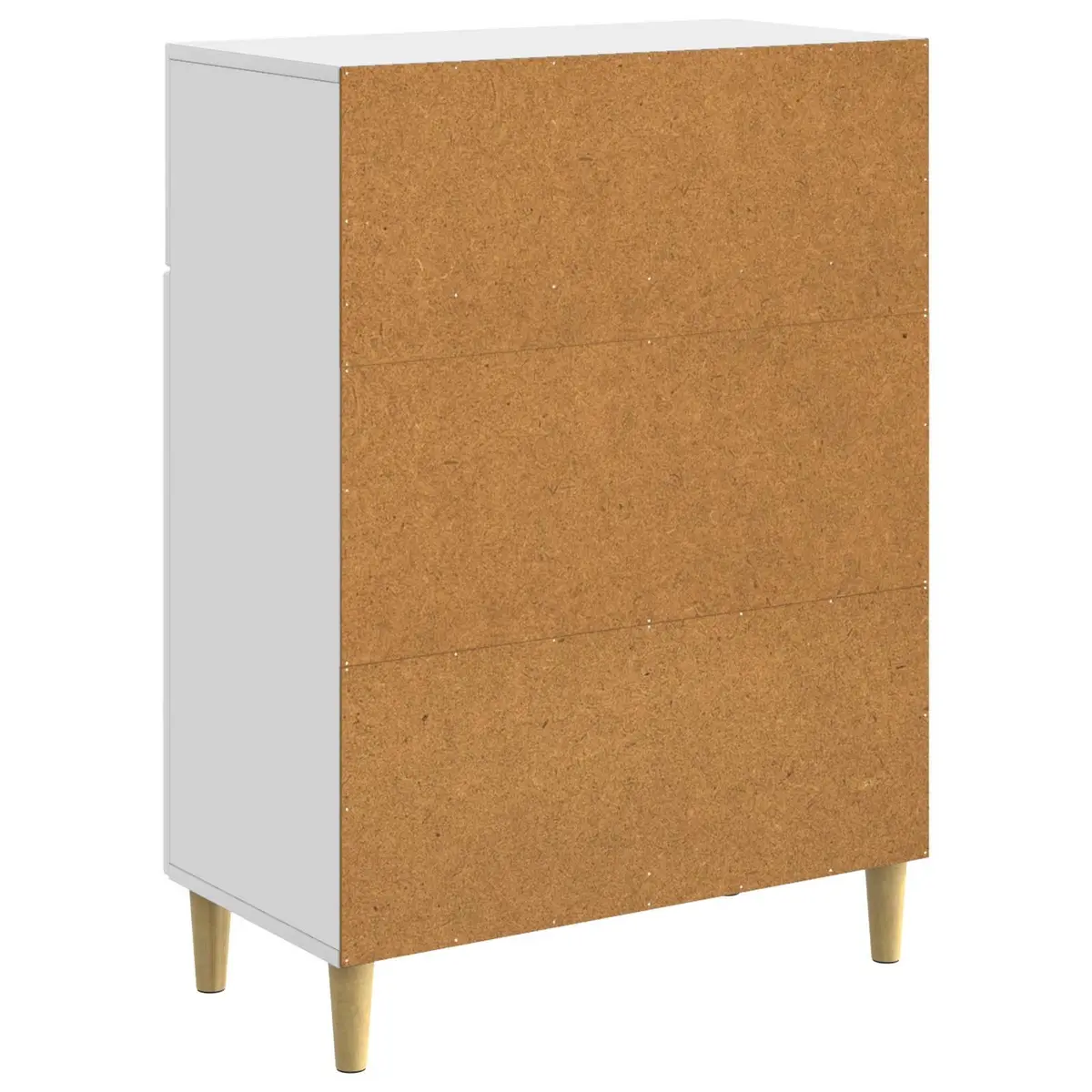 White Sideboard 66x34.5x90cm Engineered Wood Vintage Storage Cabinet for Living Room