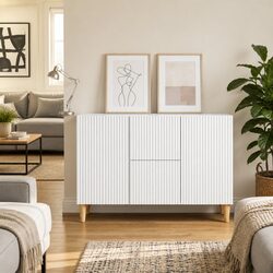 Efficient White Storage Sideboard with Modern Design