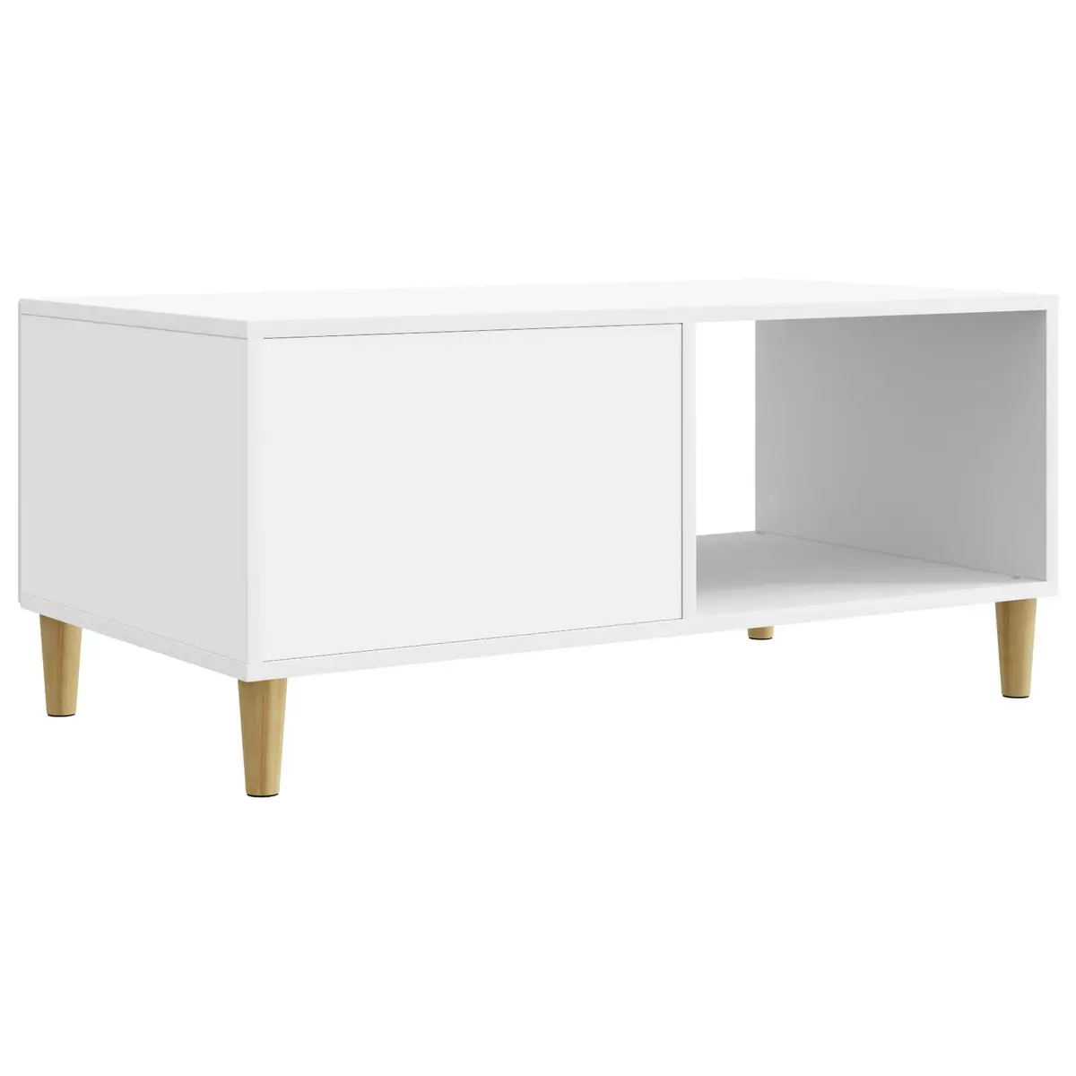 Coffee Table Vintage Storage 90 x 50 x 40 cm White Engineered Wood