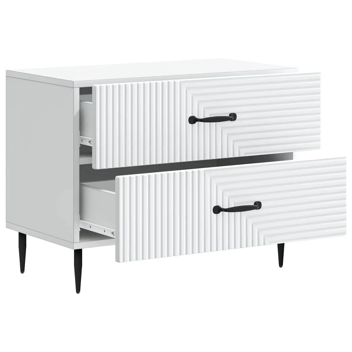 Bedside Cabinet Compact Storage 62 x 34.5 x 47.5 cm White Engineered Wood