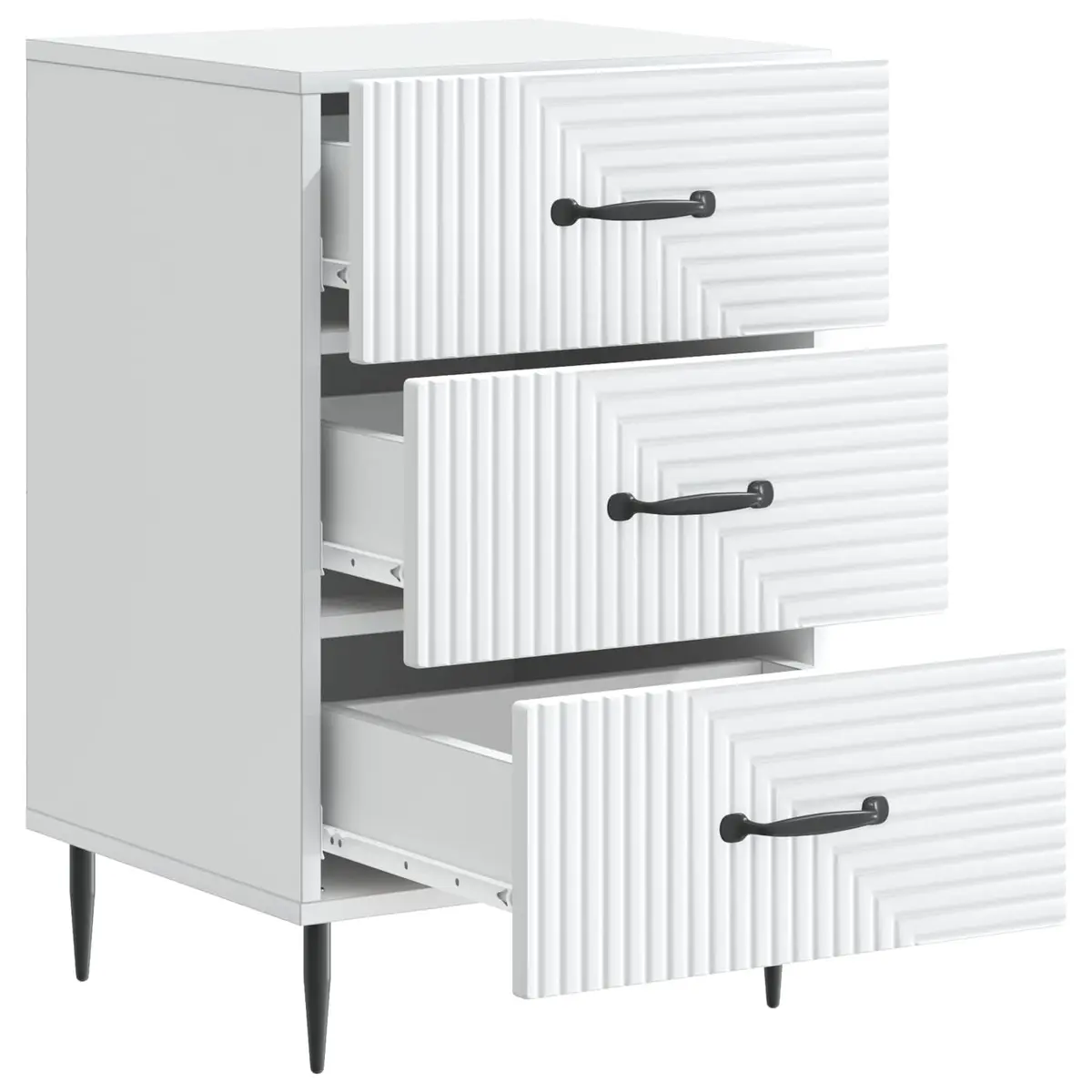 Bedside Table Compact Storage Drawer White