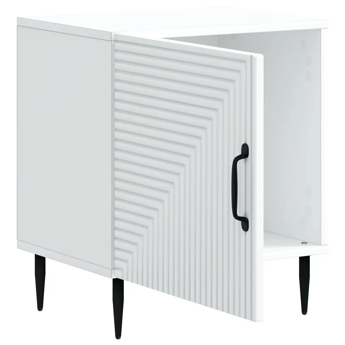 Bedside Cabinet White Modern Bedroom Nightstand Storage Table 43 x 34.5 x 50cm