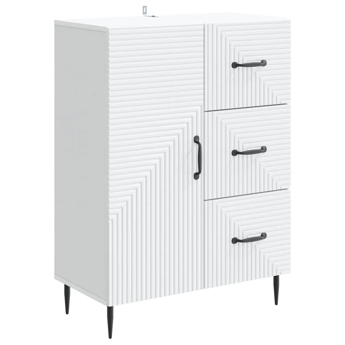 Sideboard Modern Storage Cabinet Engineered Wood 66 x 34.5 x 89.5 cm White