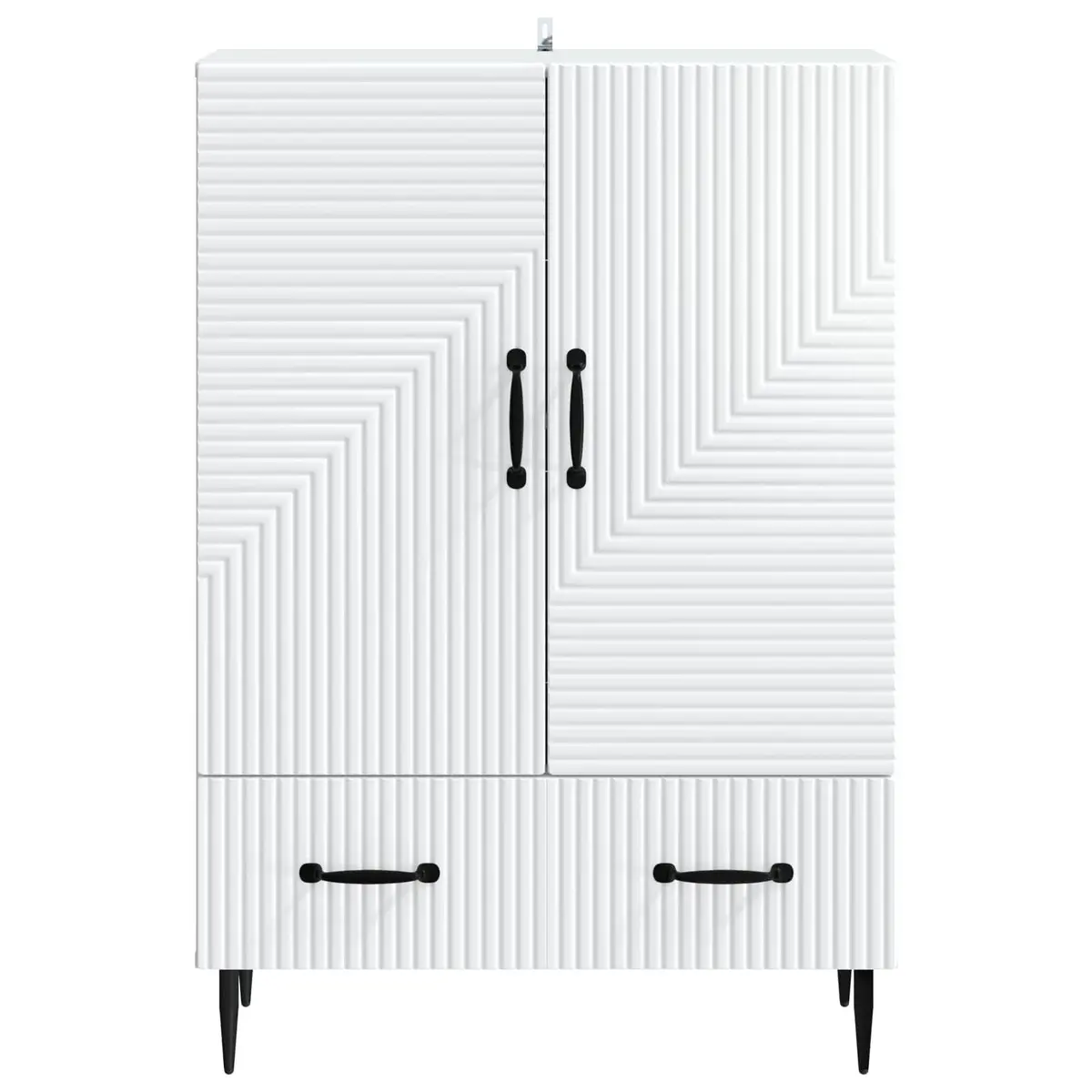 Sideboard Storage Cabinet Modern White Engineered Wood 66 x 34.5 x 95 cm