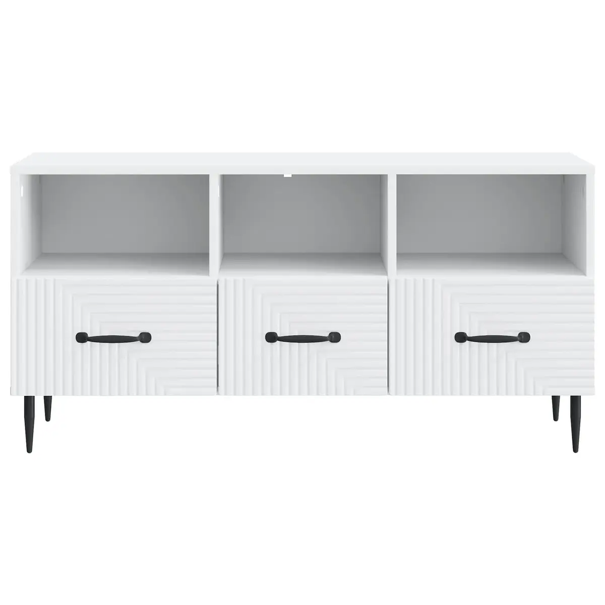 TV Cabinet Storage Unit Engineered Wood White 102cm