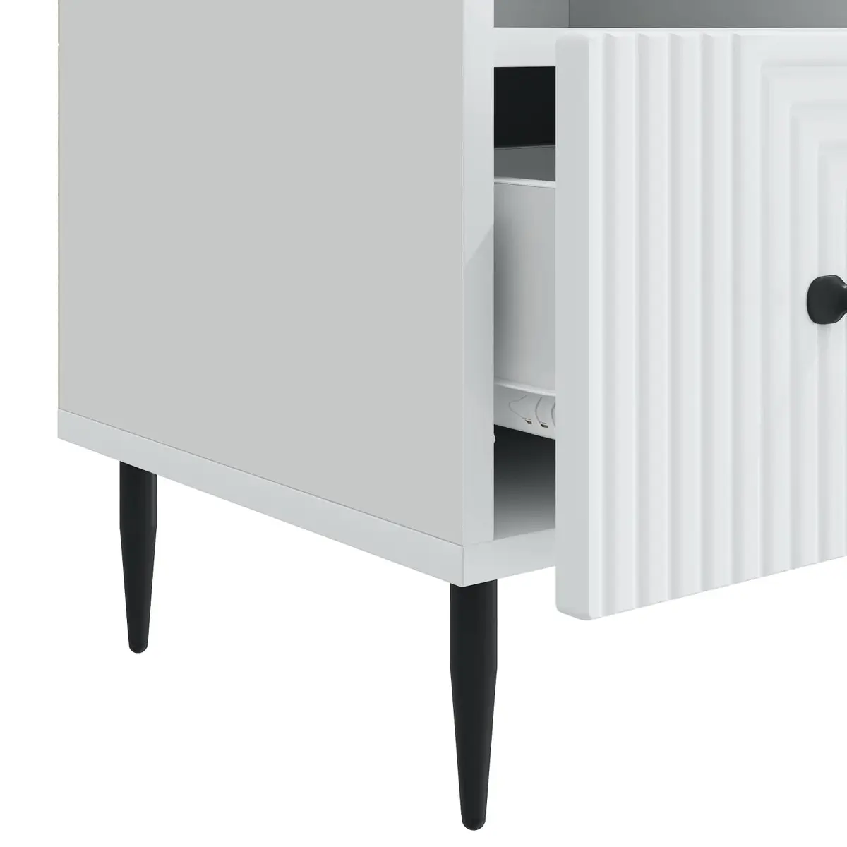 TV Cabinet Storage Unit Engineered Wood White 102cm