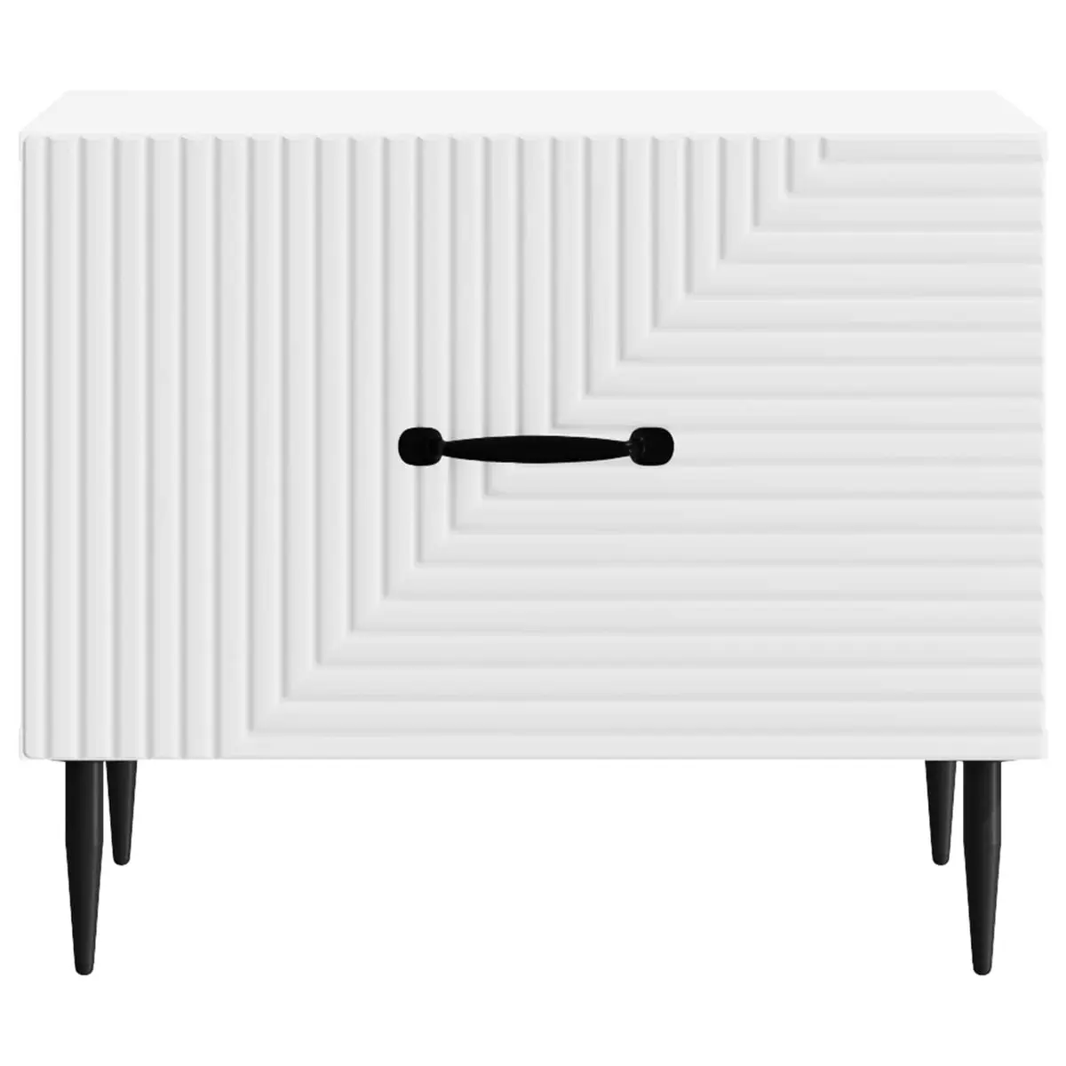 Coffee Table with Drawer White Engineered Wood Modern Accent Living Room