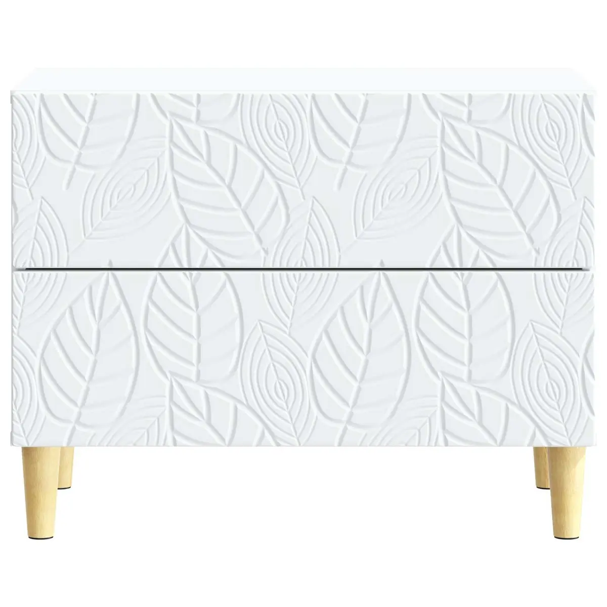 Bedside Table Modern Engineered Wood Storage White 62 x 34.5 x 48 cm