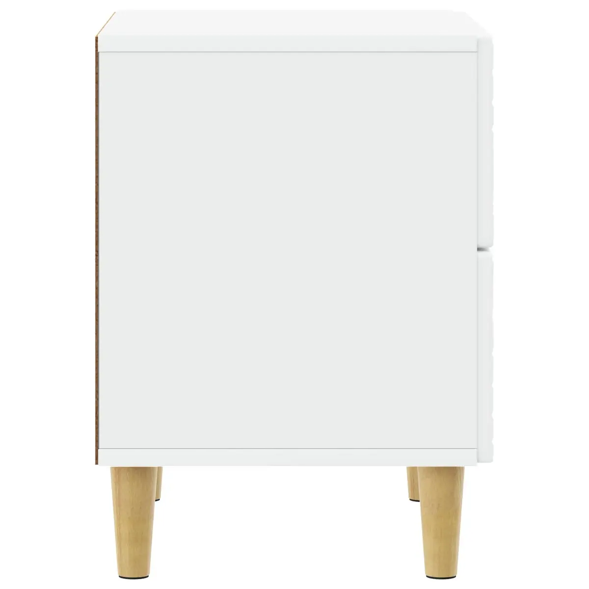 Bedside Table Modern Engineered Wood Storage White 62 x 34.5 x 48 cm
