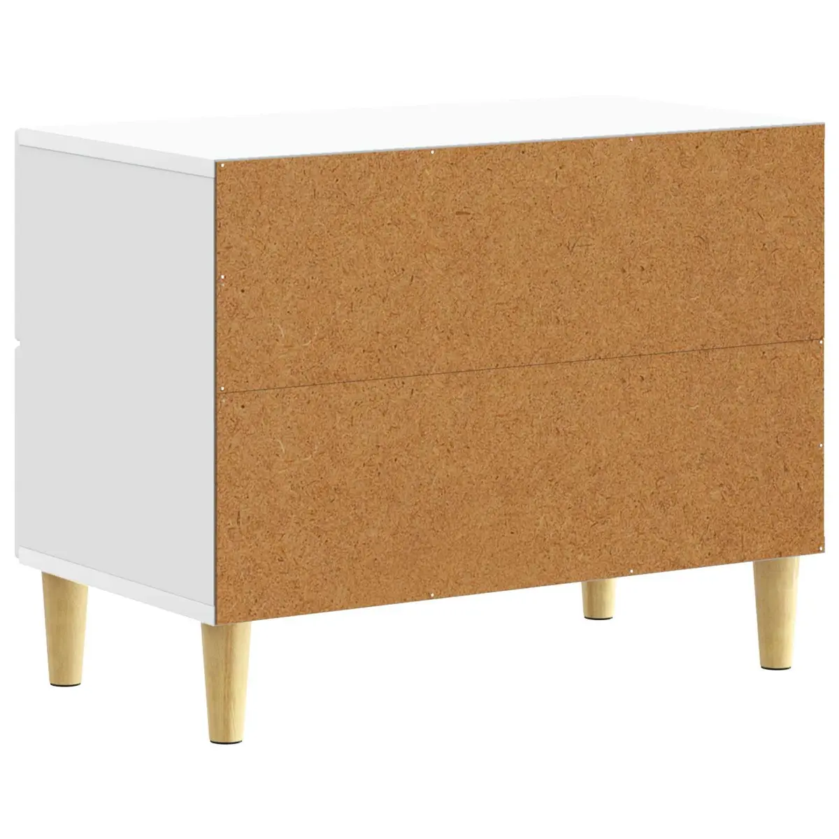 Bedside Table Modern Engineered Wood Storage White 62 x 34.5 x 48 cm