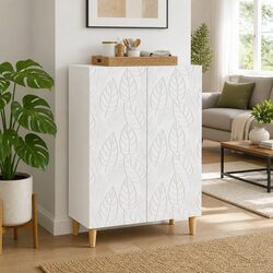 Contemporary White Storage Sideboard Cabinet