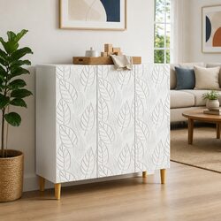 White Sideboard Storage Cabinet 89 x 34.5 x 80 cm