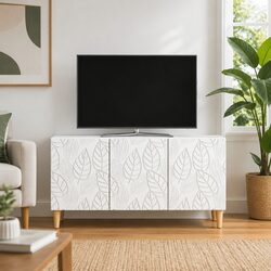 White Modern TV Cabinet - 99 x 34.5 x 50 cm