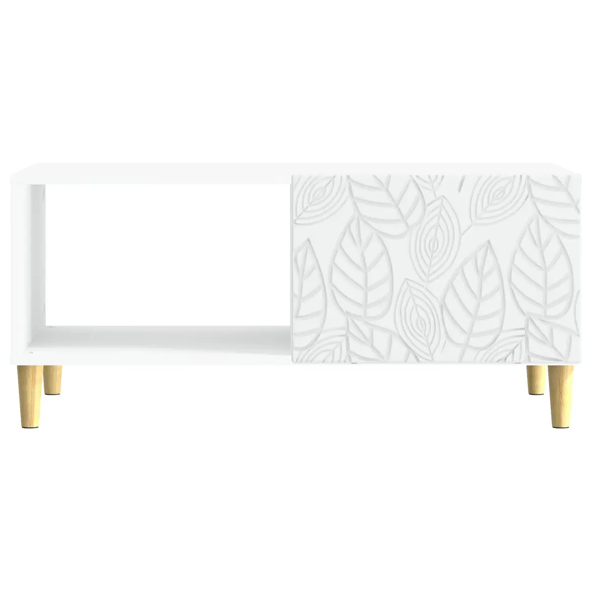 Coffee Table Rectangular with Storage Shelf White 90 x 50 x 40 cm