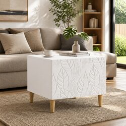 Engineered Wood Coffee Table with Storage Drawer, White