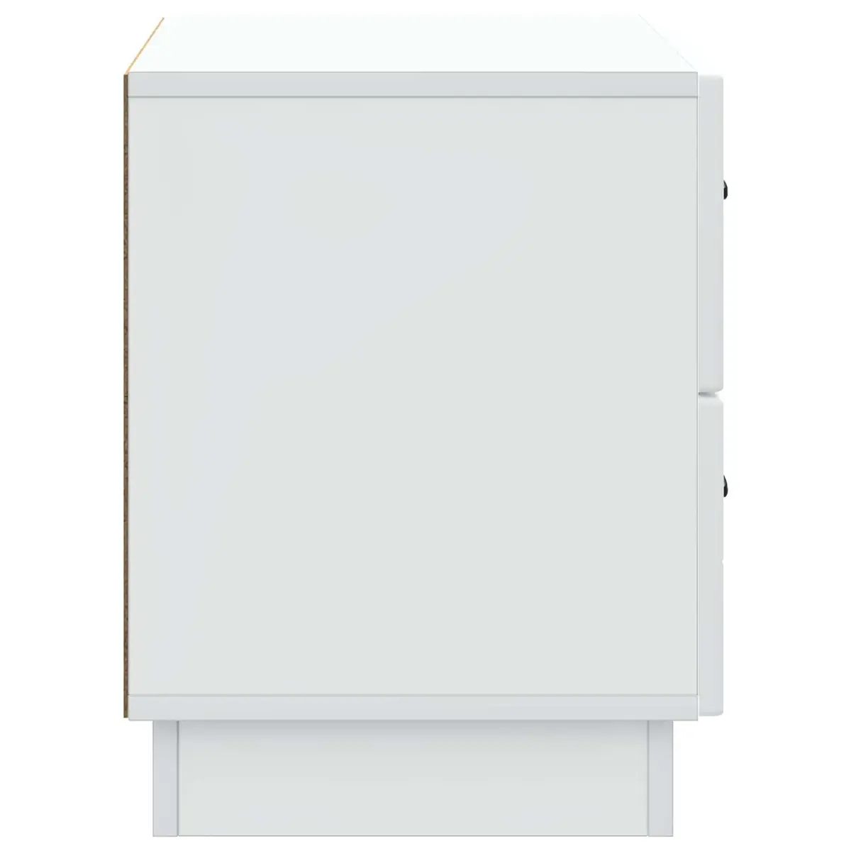 Bedside Cabinet Modern Storage Drawers Compact White