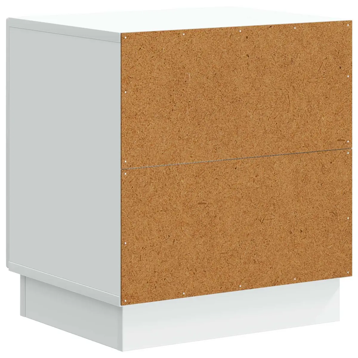 Bedside Table Storage Cabinet White 43 x 34.5 x 47 cm with Swing Hinge Door and Metal Pull Handles