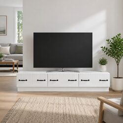 Engineered Wood TV Cabinet with White Finish