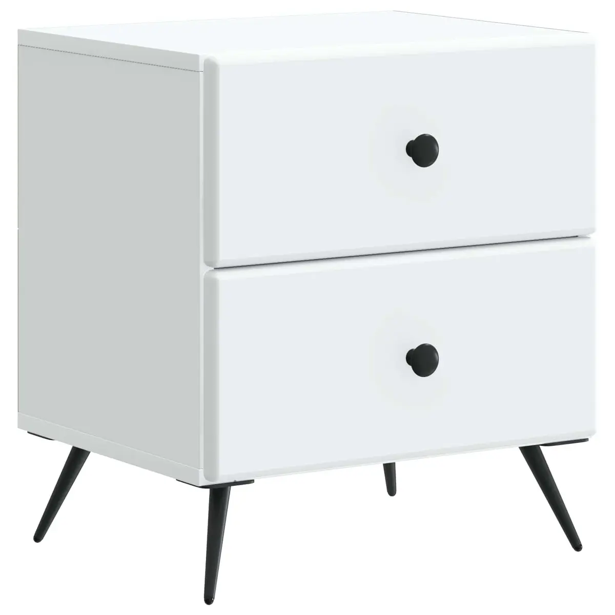 Bedside Table Compact Storage 43 x 34.5 x 47.5 cm White