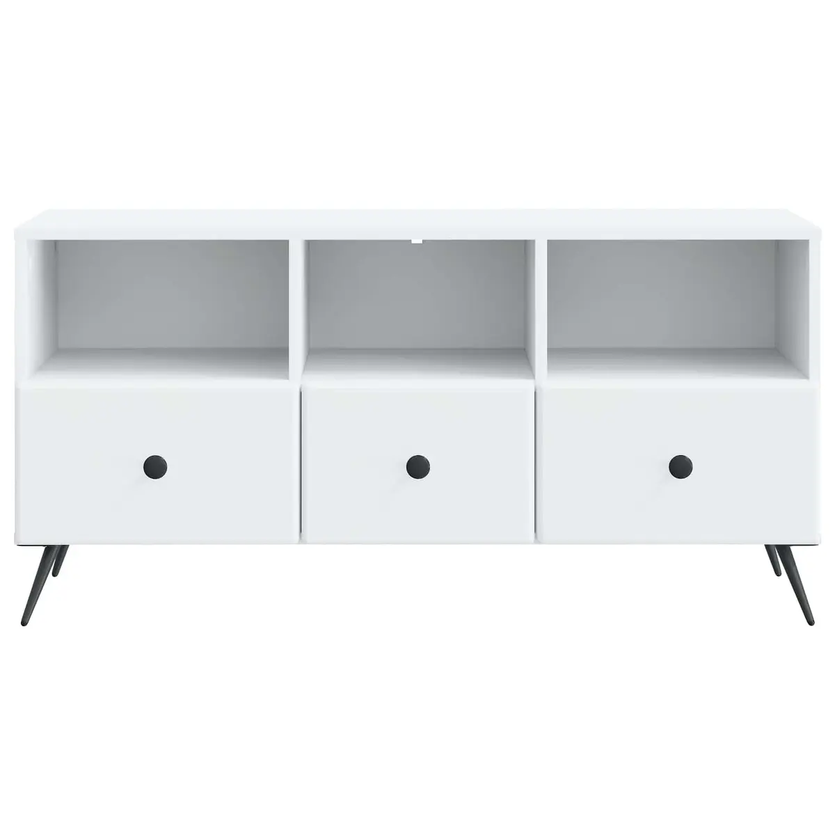 TV Cabinet White Engineered Wood Entertainment Unit Storage Drawers Shelves