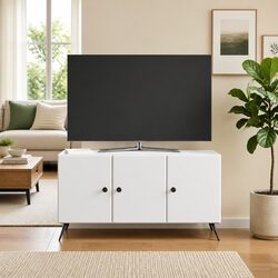TV Cabinet White 99 x 34.5 x 50 cm with Ample Storage