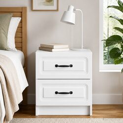 Engineered Wood Bedside Cabinet with Vintage Design