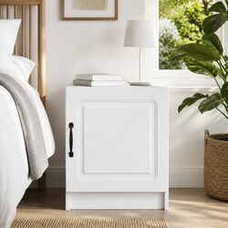 White Bedside Cabinet with Engineered Wood Construction